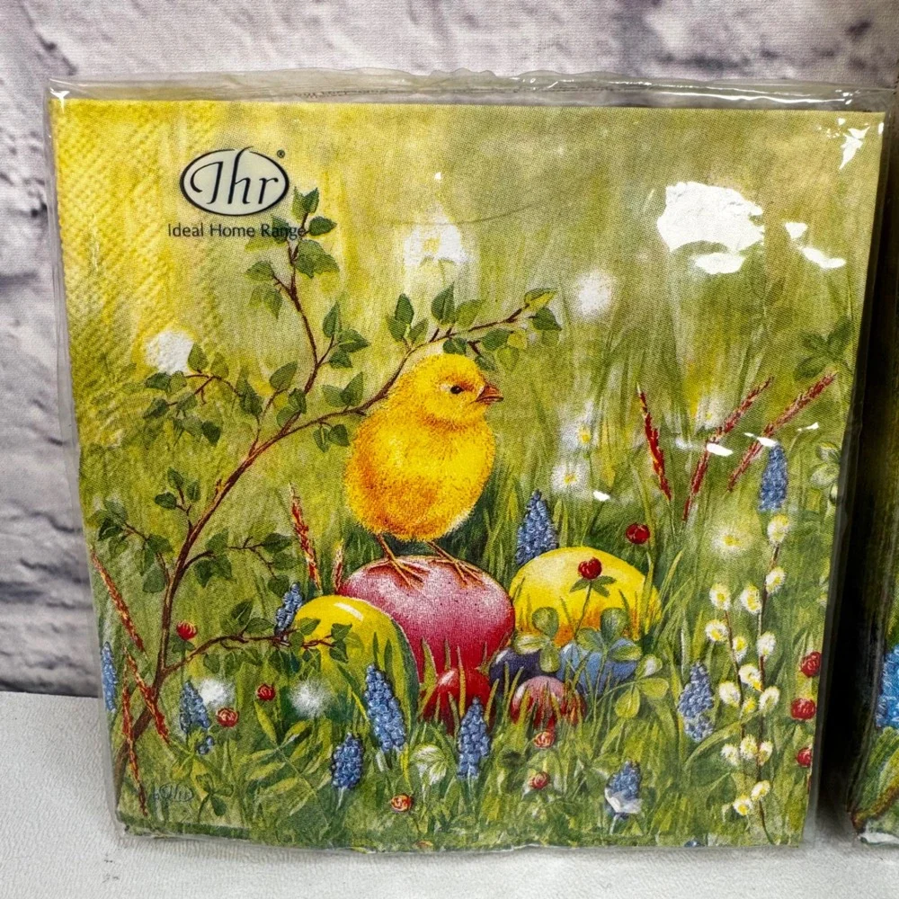 IHR Bunny Friends Green Easter Napkins 20Ct Cocktail 20Ct Lunch Rabbit Chic Eggs